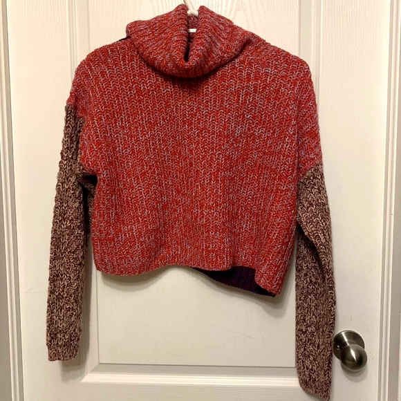 Red and Blue Colourblock Knit Sweater - Picture 1 of 4